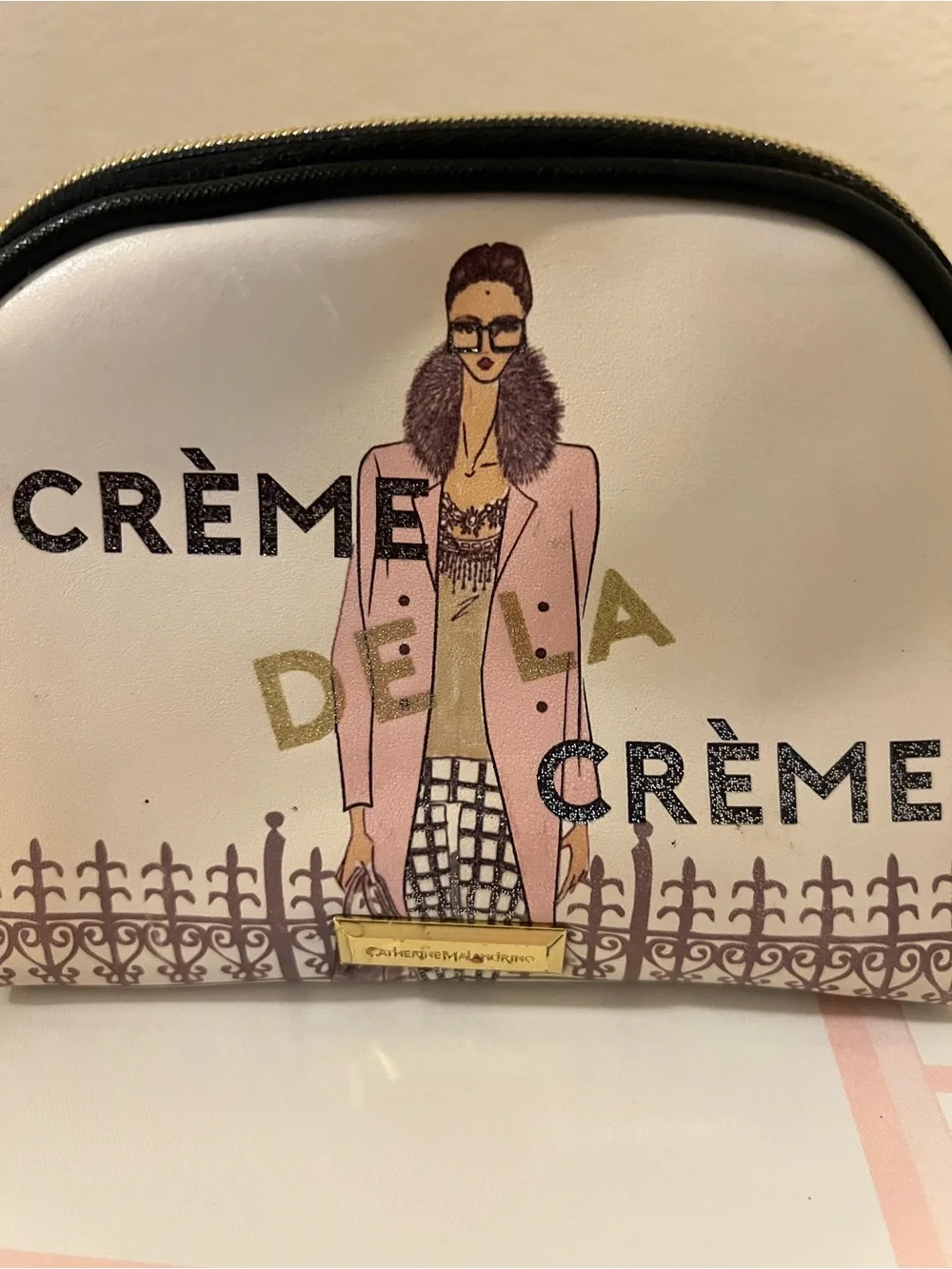 Pink Graphic Cosmetic Pouch